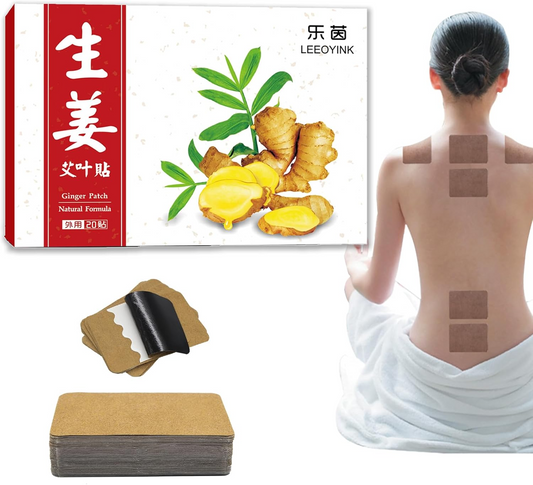 (80 Patches) Ginger Herbal Warm Patches for Shoulder, Neck, Back, Knee & Joint Comfort | Natural Heat Patches, 10 Hours Long Lasting Warmth
