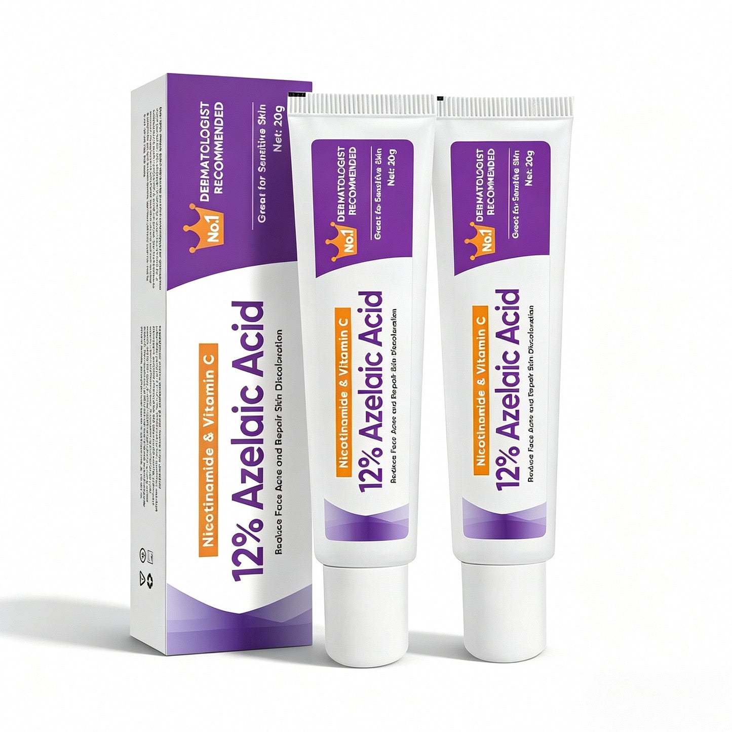 Azelaic Acid Face Cream - Restorative Multi-Action Formula with Vitamin C & Niacinamide, Comforting Gel-Cream for Post-Shaving & Stressed Skin, Revitalizing Skin Tone & Texture (Pack of 1)