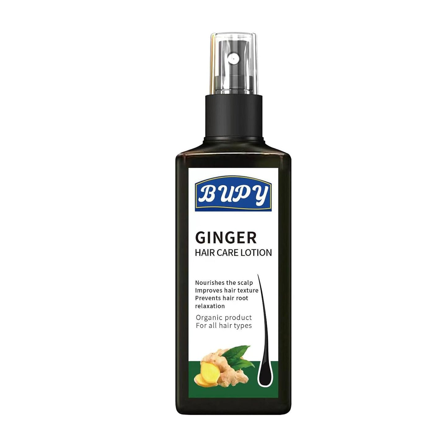 Ginger Scalp Care Lotion Spray 4.06 fl oz, Infused Natural Ginger Extract, Nourish Hair Roots & Strengthen Thin Fragile Strands, Daily Scalp Treatment for Men Women All Hair Types