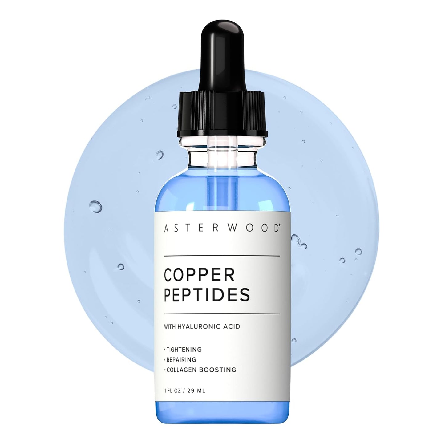 Asterwood Copper Peptides Serum for Face, GHK-Cu Peptide w/Hyaluronic Acid