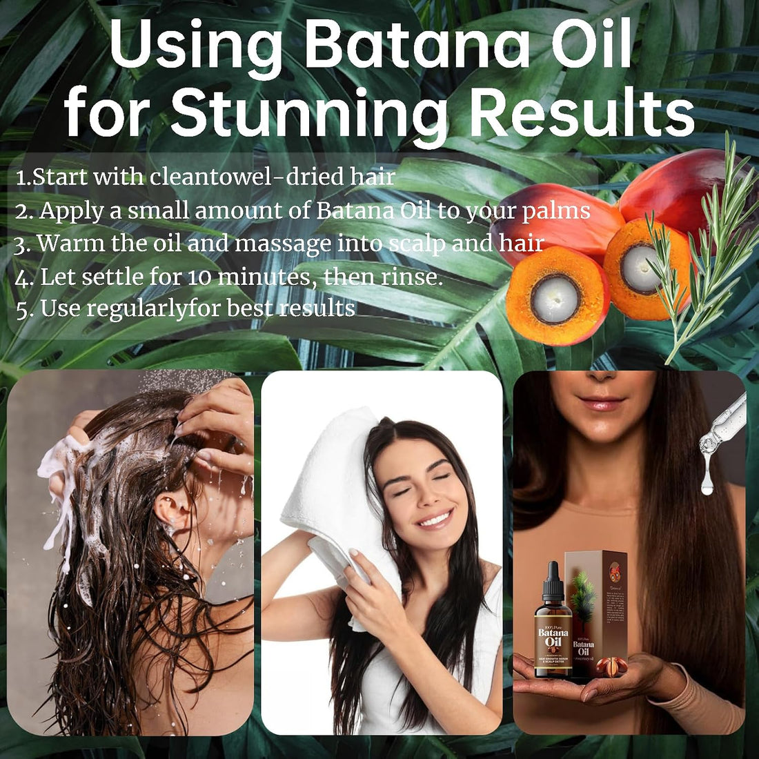 100% Pure Batana Oil With Rosemary Oil: The Complete Guide To Thicker, Stronger Hair Growth In 90 Days</h1>