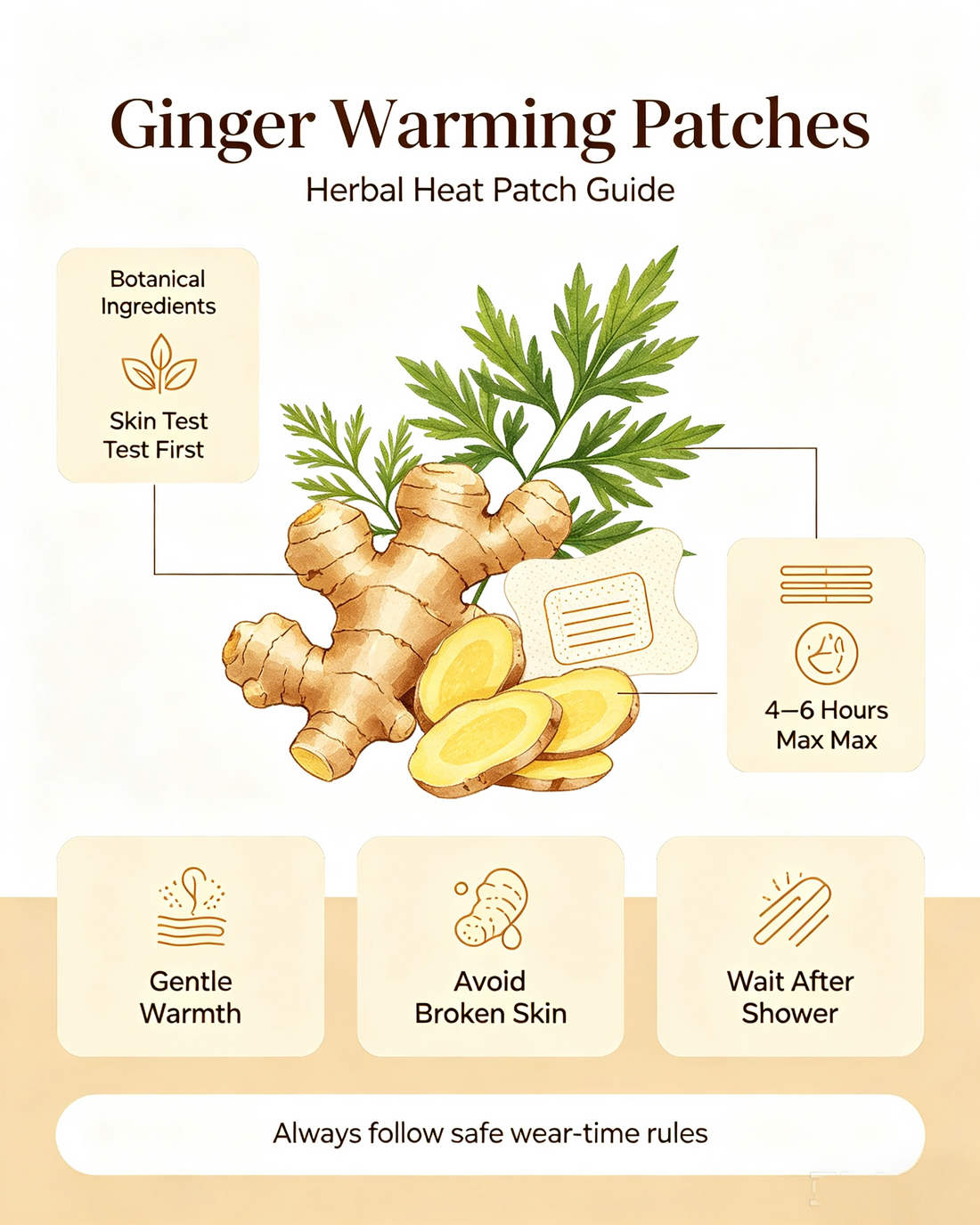 Can you wear ginger warming patches while sleeping overnight?