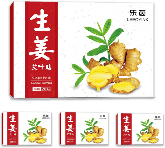 (80 Patches) Ginger Herbal Warm Patches for Shoulder, Neck, Back, Knee & Joint Comfort | Natural Heat Patches, 10 Hours Long Lasting Warmth