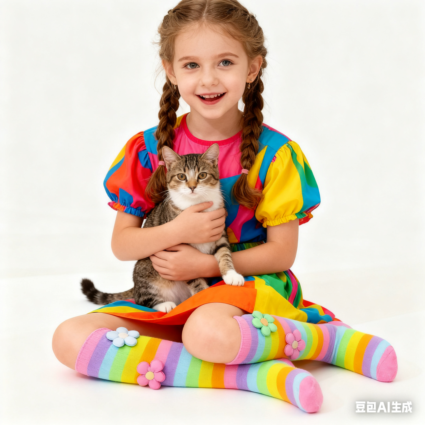BoBo 3D Caterpillar Knee-High Socks | Mismatched Fun Socks for Kids & Adults | Novelty Gift for Crazy Sock Day