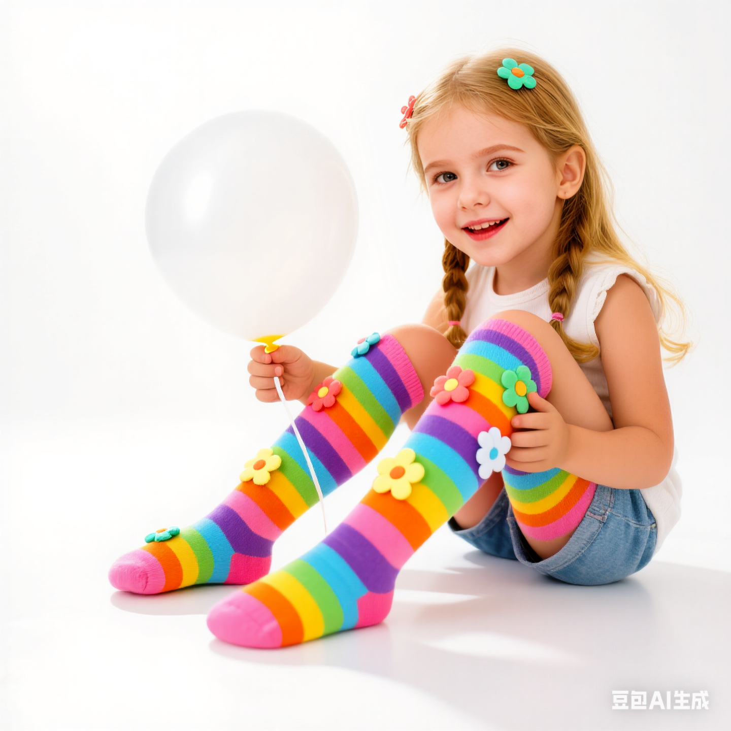 BoBo 3D Caterpillar Knee-High Socks | Mismatched Fun Socks for Kids & Adults | Novelty Gift for Crazy Sock Day