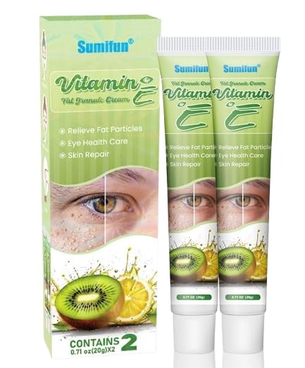 2-Pack Vitamin E Fat Granule Cream with AHA for Skin Care, Fruit-based Moisturizing, Effectively Improve Eye-area Fat Granules and Nourish Skin