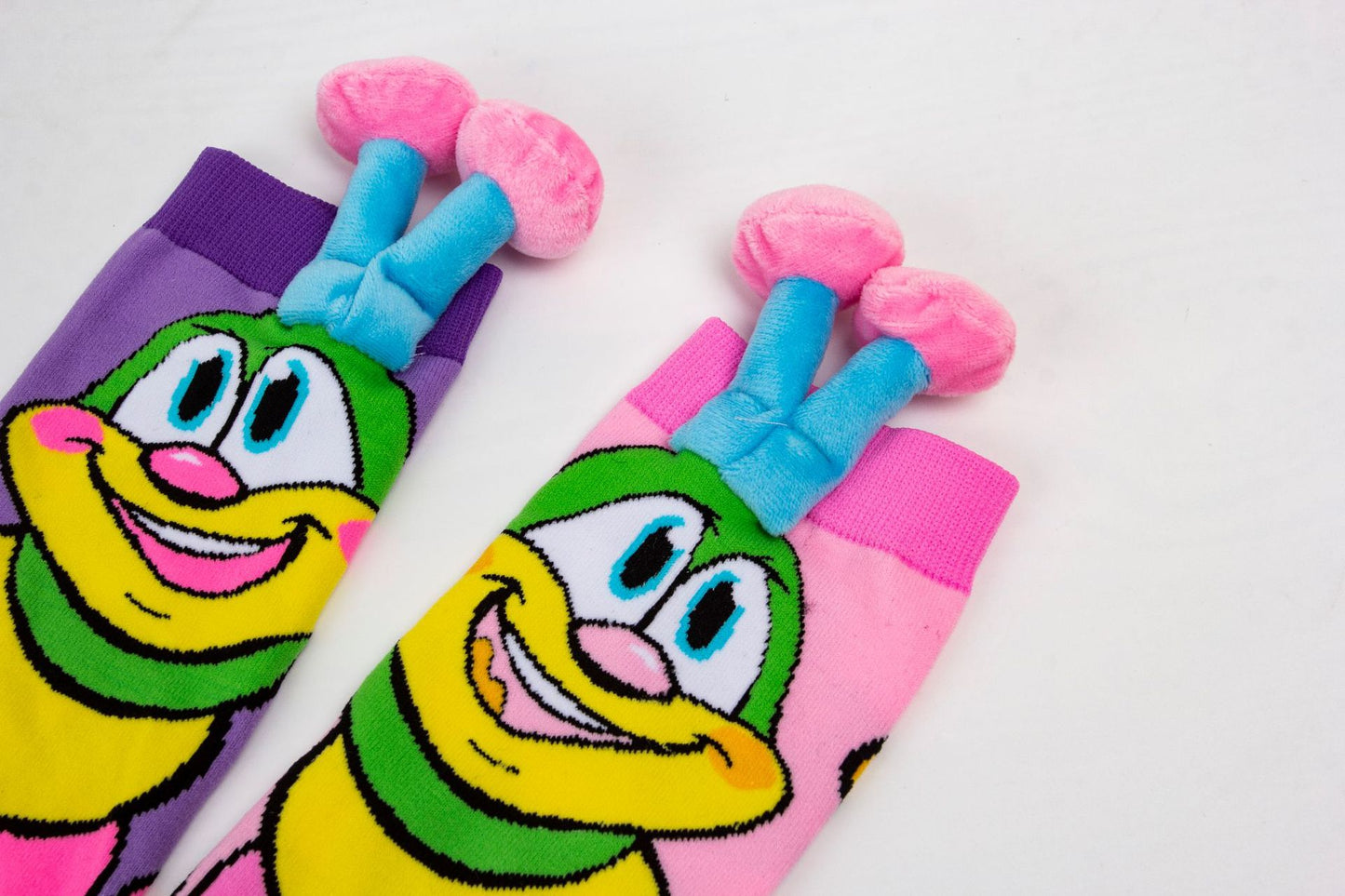 BoBo 3D Caterpillar Knee-High Socks | Mismatched Fun Socks for Kids & Adults | Novelty Gift for Crazy Sock Day
