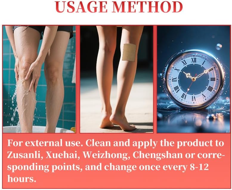 Varicose Veins Relief Plasters, 2 - Pack (12Pcs) for Bulging Veins & Leg Discomfort, Plant - Based, Skin - Friendly