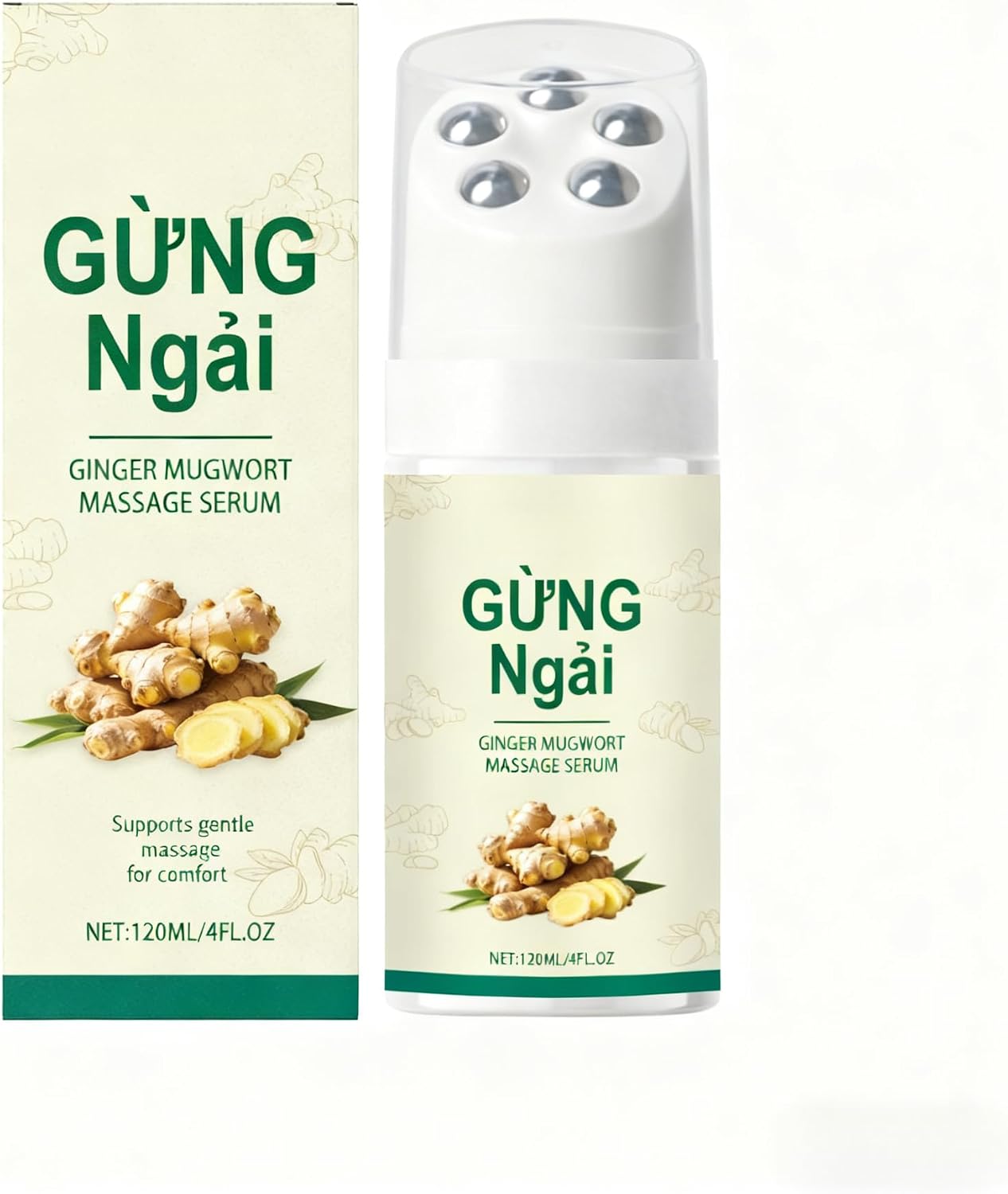 Ginger Mugwort Roller Massage Liquid, Gentle Nourishing & Moisturizing, Neck and Shoulder Comfort Care Essence, Natural Plant Extracts for Relaxation (1)