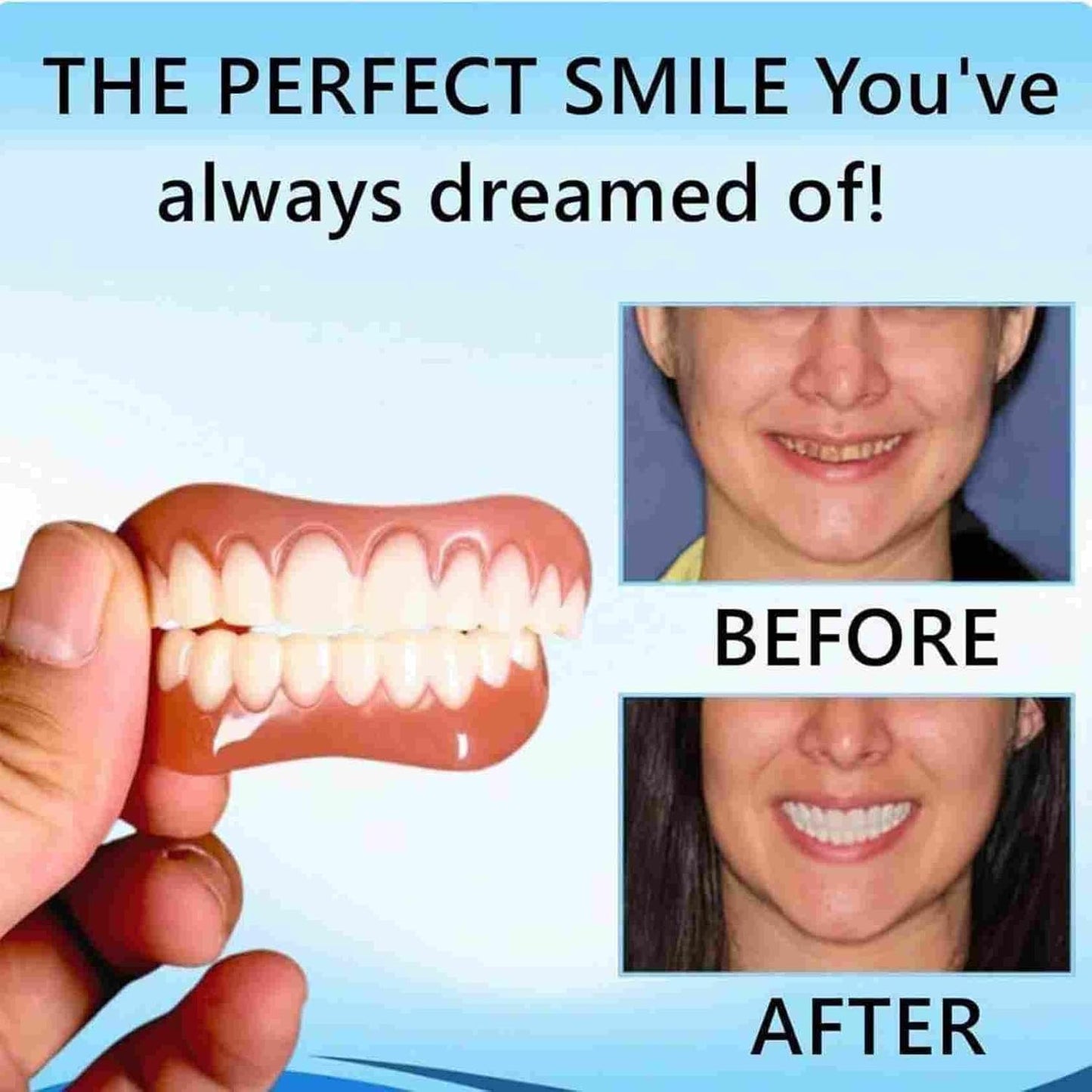 Functional dentures, Adjustable Functional Full-Mouth dentures, Premium Style, Custom-Made Silicone Full-Mouth Denture Set, Premium Style, for Men and Women-2-piece