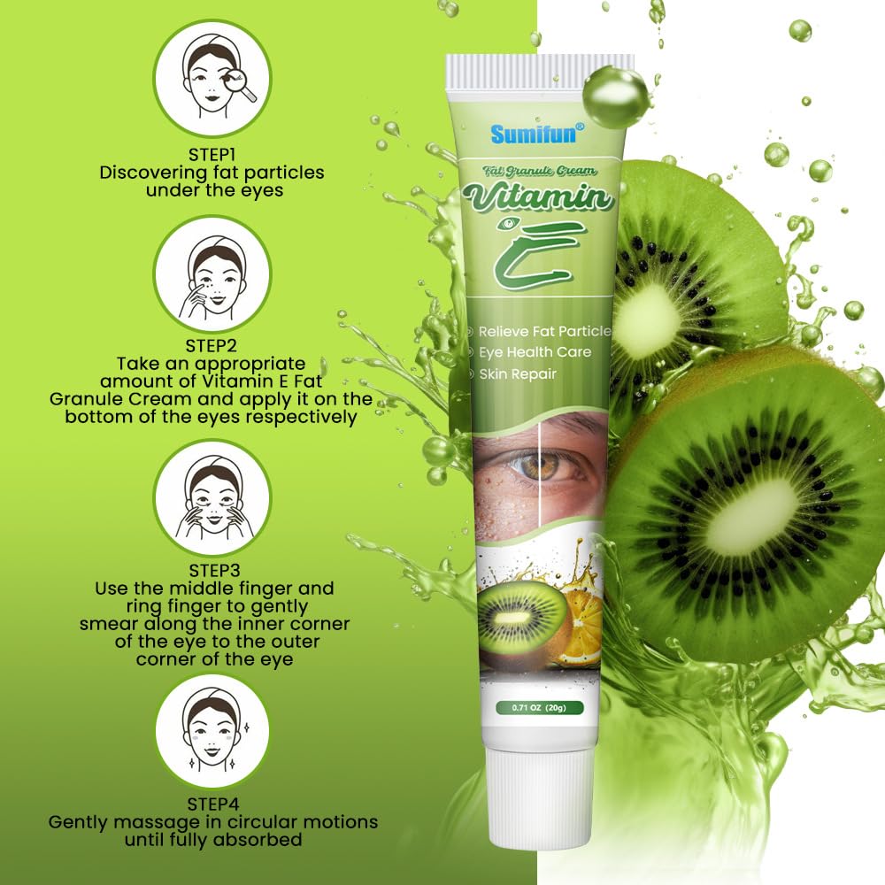 2-Pack Vitamin E Fat Granule Cream with AHA for Skin Care, Fruit-based Moisturizing, Effectively Improve Eye-area Fat Granules and Nourish Skin