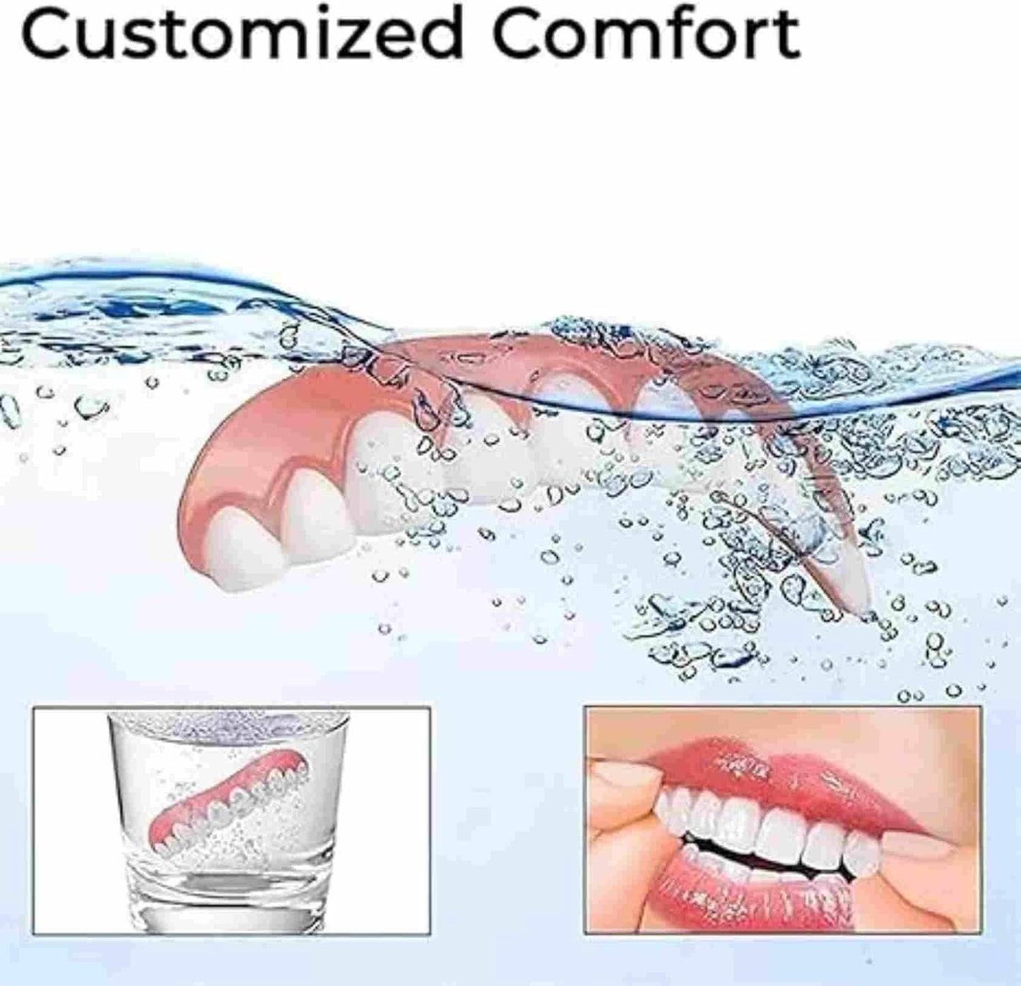 Functional dentures, Adjustable Functional Full-Mouth dentures, Premium Style, Custom-Made Silicone Full-Mouth Denture Set, Premium Style, for Men and Women-2-piece