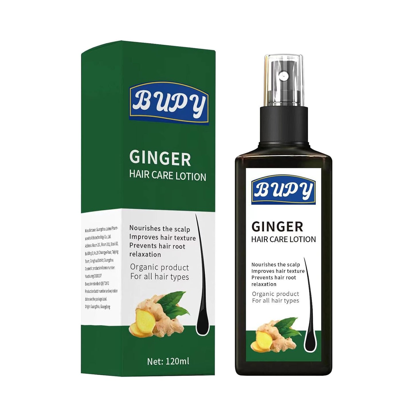 Ginger Scalp Care Lotion Spray 4.06 fl oz, Infused Natural Ginger Extract, Nourish Hair Roots & Strengthen Thin Fragile Strands, Daily Scalp Treatment for Men Women All Hair Types