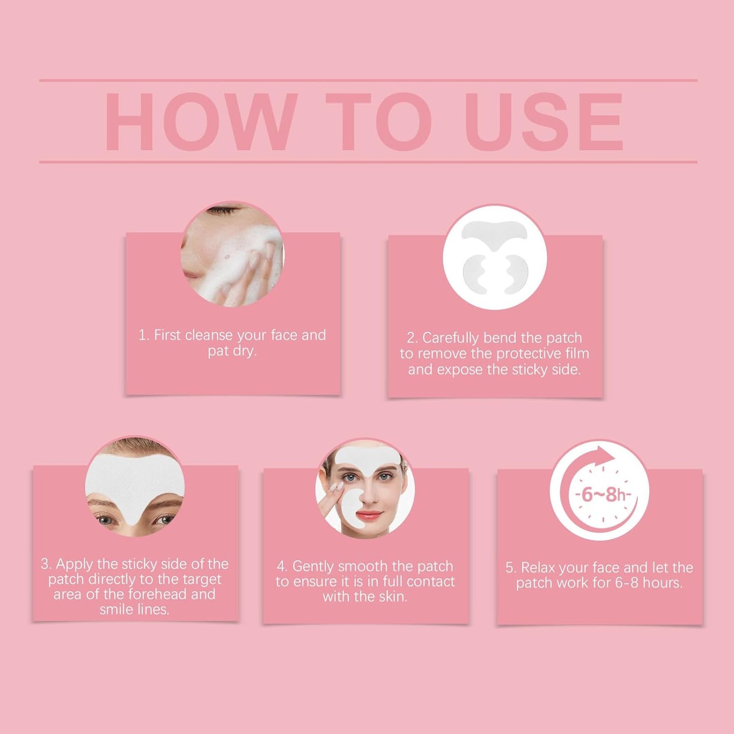 Facial Patches Set - Forehead & Smile Line Patches with Hyaluronic Acid & Aloe, Hydrating & Soothing Skin Care Patches, Comfortable Fit for Daily Use （10 pcs ）