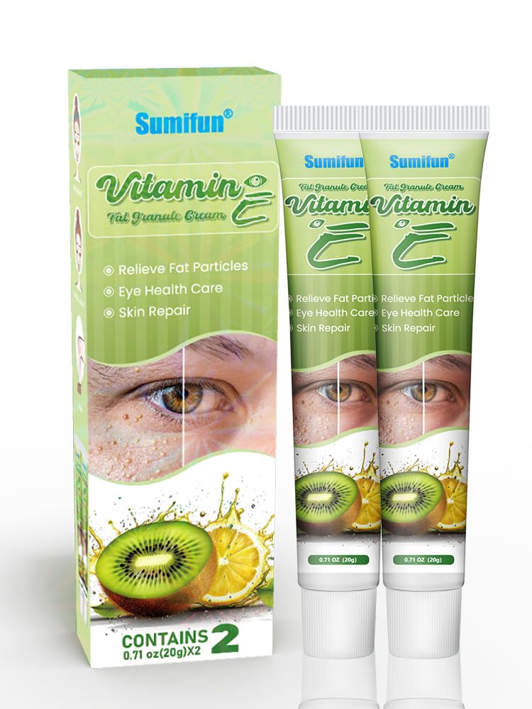 2-Pack Vitamin E Fat Granule Cream with AHA for Skin Care, Fruit-based Moisturizing, Effectively Improve Eye-area Fat Granules and Nourish Skin