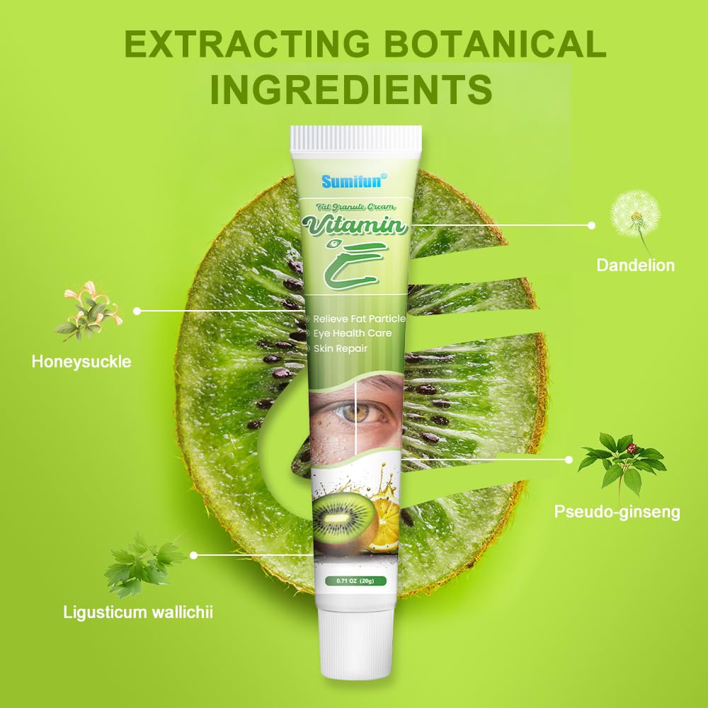 2-Pack Vitamin E Fat Granule Cream with AHA for Skin Care, Fruit-based Moisturizing, Effectively Improve Eye-area Fat Granules and Nourish Skin