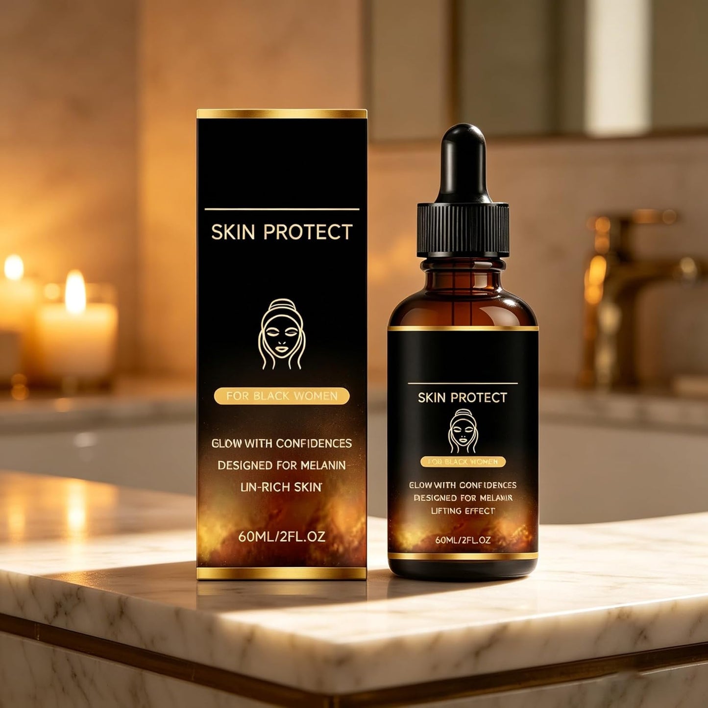 Walker Skin Protect Serum for Black Women, Reduces Wrinkles & Fine Lines, Eliminates Dark Circles, and Lifts & Firms Skin,Lightweight Non-Greasy,Suitable for Black Women & All Skin Types.(1 pack)
