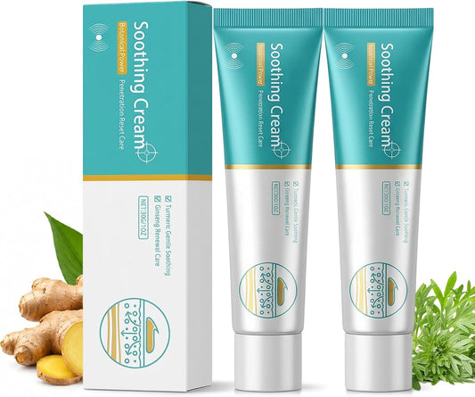 2Pcs Soothing Cream,Herbal Vein Care Cream for Legs & Shoulders,Botanical Massage Cream with Turmeric, Ginseng & Mugwort,Fast-Absorbing Moisturizing Formula for Daily Skin Care