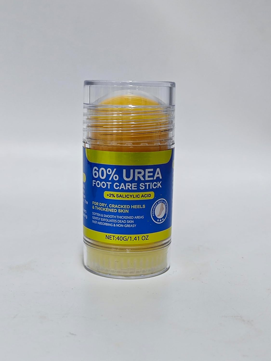 60% Urea Foot Care Stick (with 2% Salicylic Acid) — Moisturizing Foot Cream for Dry Skin on Feet, Knees, Elbows & Hands - Hydrates & Softens Rough Skin (2-Pieces)