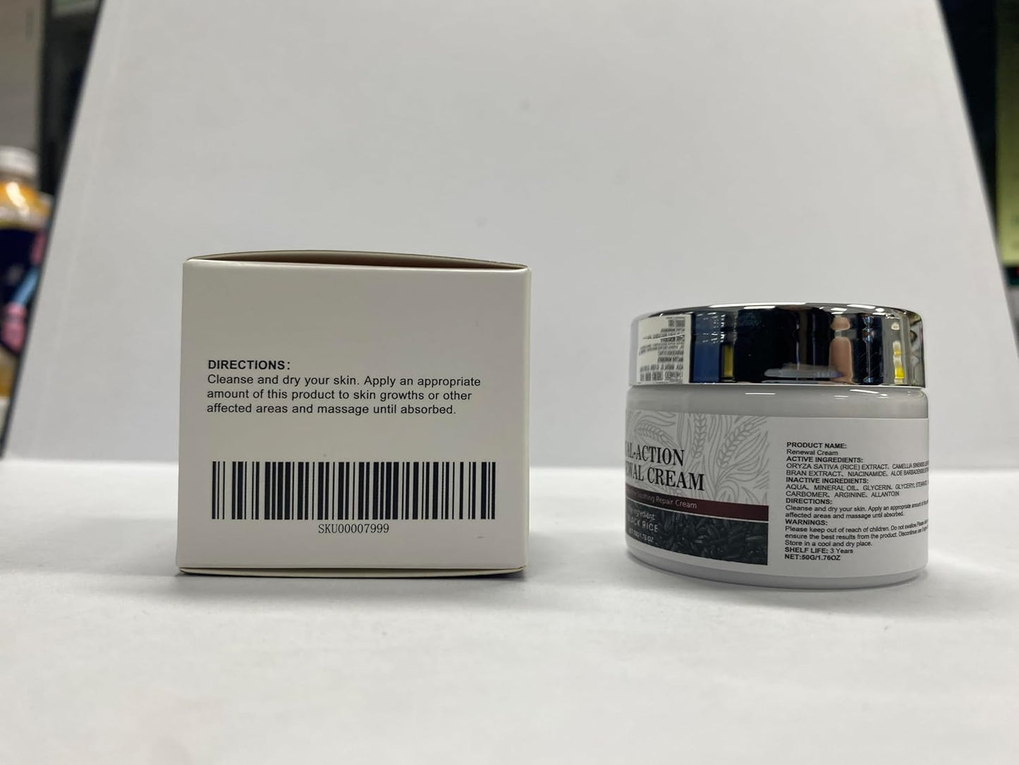Dual-Action Black & White Rice Moisturizing Cream | Hydrating Body Cream with Rice Bran, Tea Tree Oil & Aloe Vera | Gentle for All Skin Types, 1.76oz x2 Pack