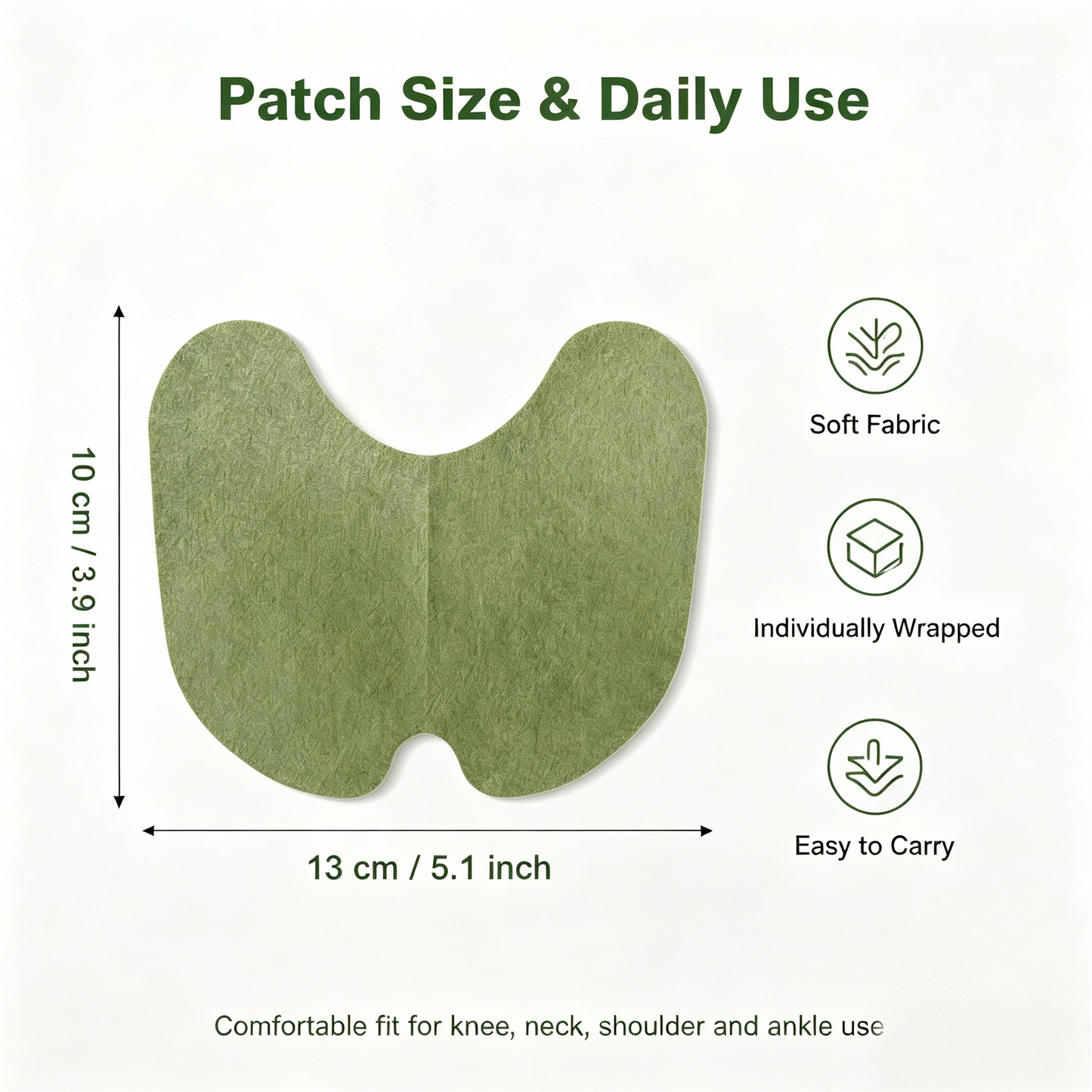 100 PCS Warming Herbal Knee Patches with Wormwood Extract, 12 Hours Lasting Comfort for Soothing Joint Discomfort in Knee, Back, Neck & Shoulder