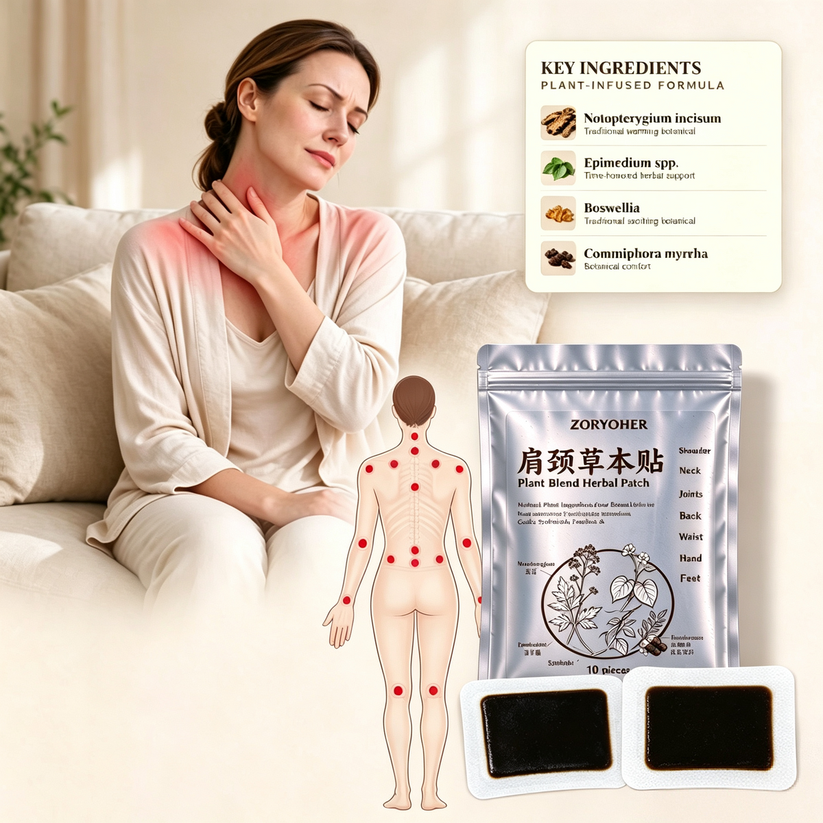 botanical Blend Herbal Patch | For Daily Self-Care, 10 Patches