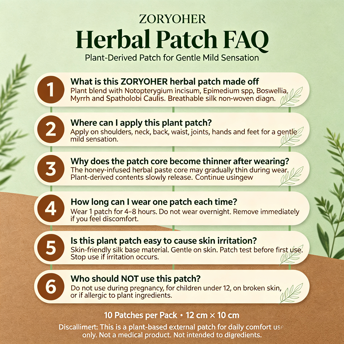 botanical Blend Herbal Patch | For Daily Self-Care, 10 Patches